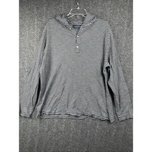 Fish Hippie Hoodie Shirt Mens XL  1/4 Button Lightweight Pullover Long Sleeve